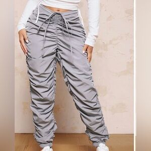 SHEIN Drawstring Waist Stacked Pants. Gray. Medium. NWT